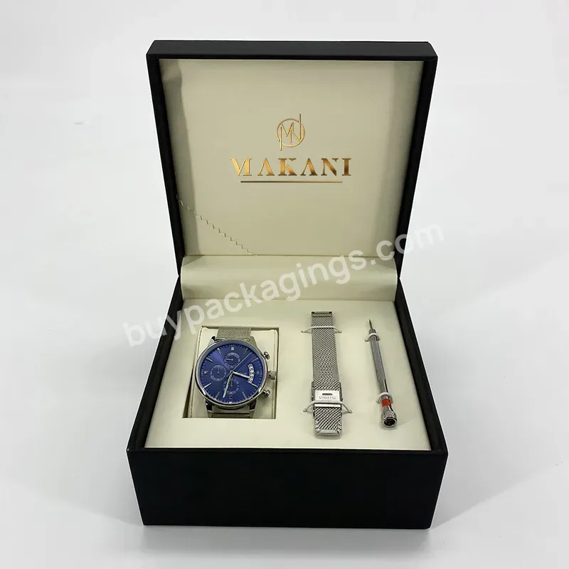 Caja De Reloj Custom Logo Wholesale High Quality Black Matte Single Watch Pu Leather Gift Box Cases Display - Buy High Quality Black Matte Lacquer Single Watch Wooden Gift Box Cases,Boxes For Watches,Watch Box Custom Logo.