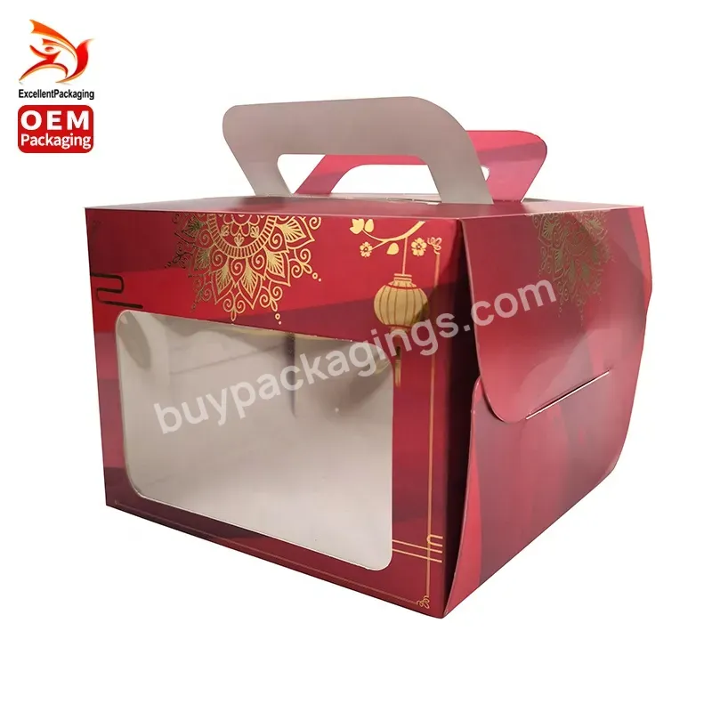 Candy Box Custom Design Logo Folding Paper Box With Clear Window Cake Dessert Packaging Box