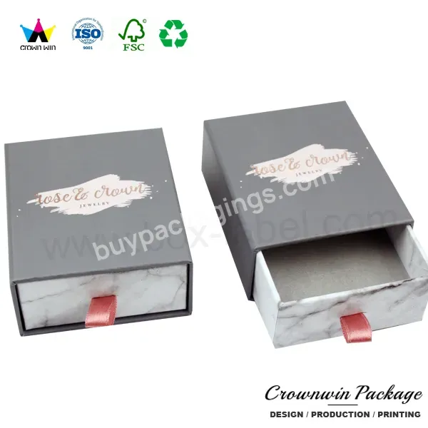 Cardboard Slide Marble Ceramic Ring Jewelry Box Dongguan Crownwin