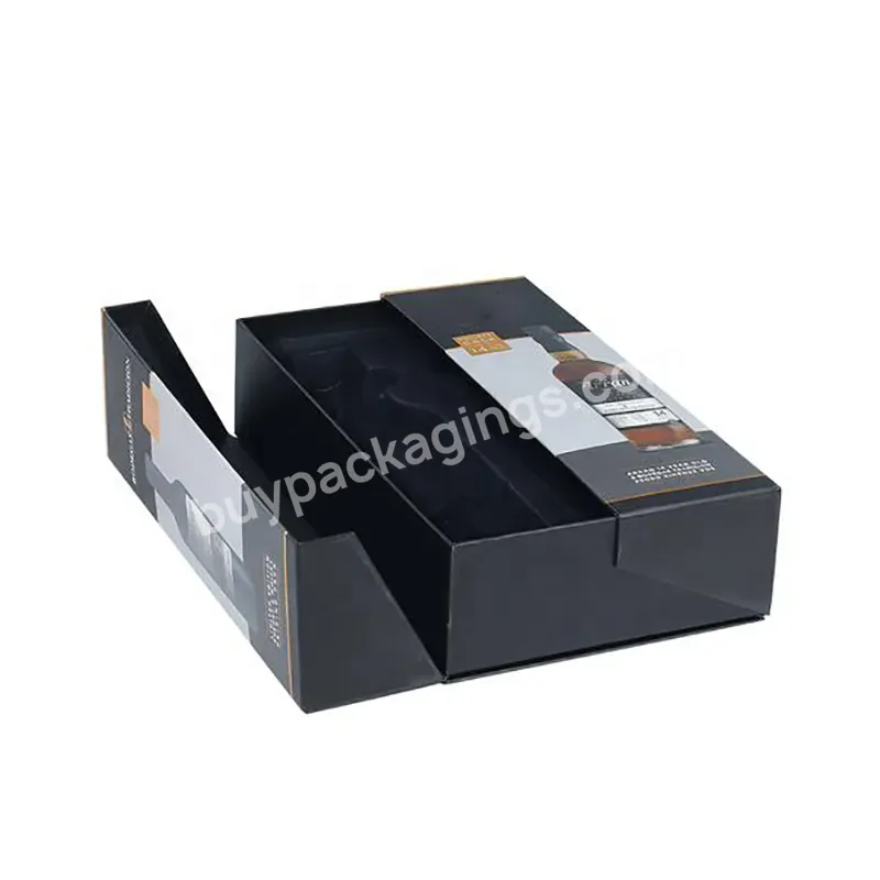 Cheap Double Bottle Wine Boxes With Die-cut Windows Custom Wine Bottle Shipping Boxes With Handle