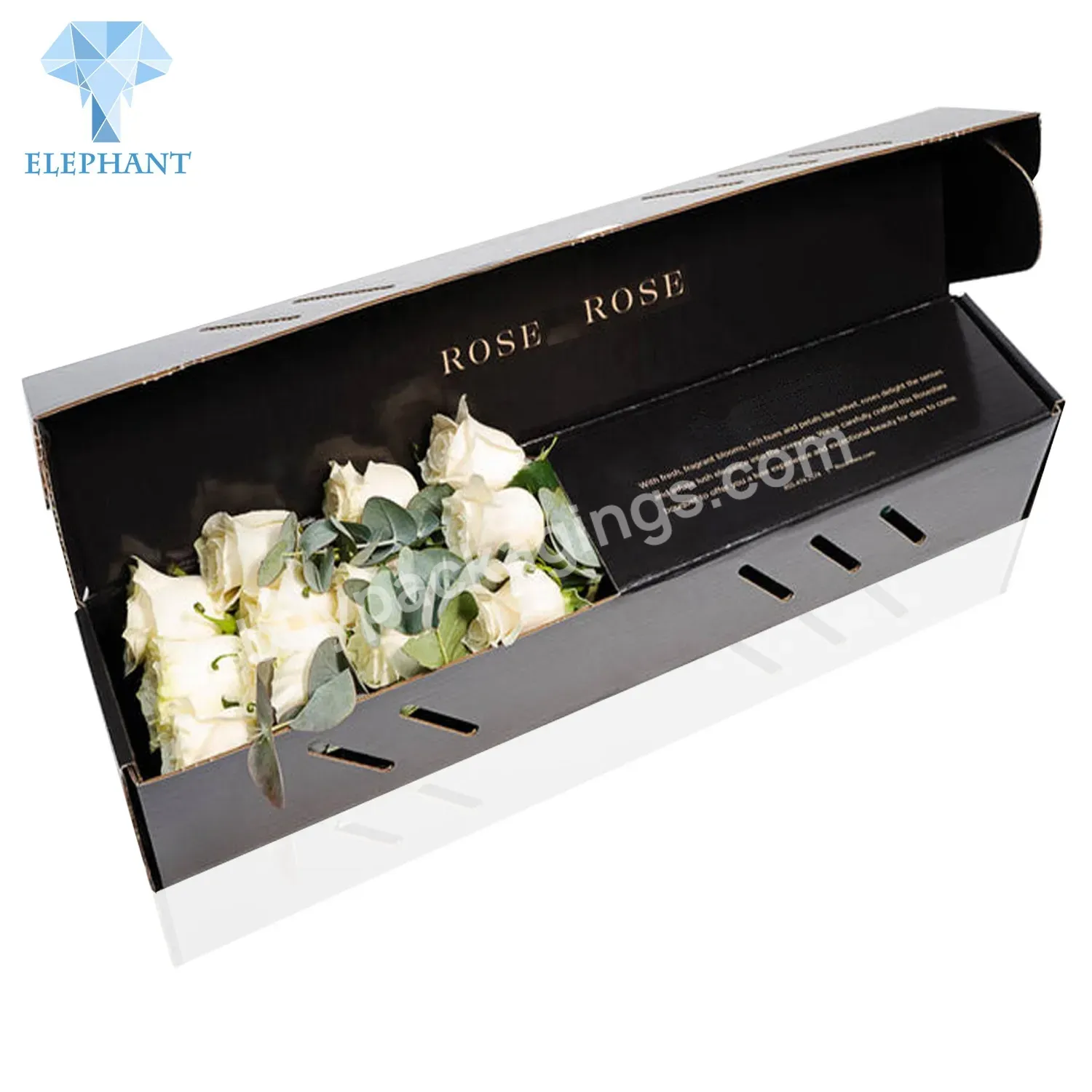 Cheap Freight Price Roses Foldable Gift Mom Paper Bouquet I Love You Custom Black Luxury Round Flower Box