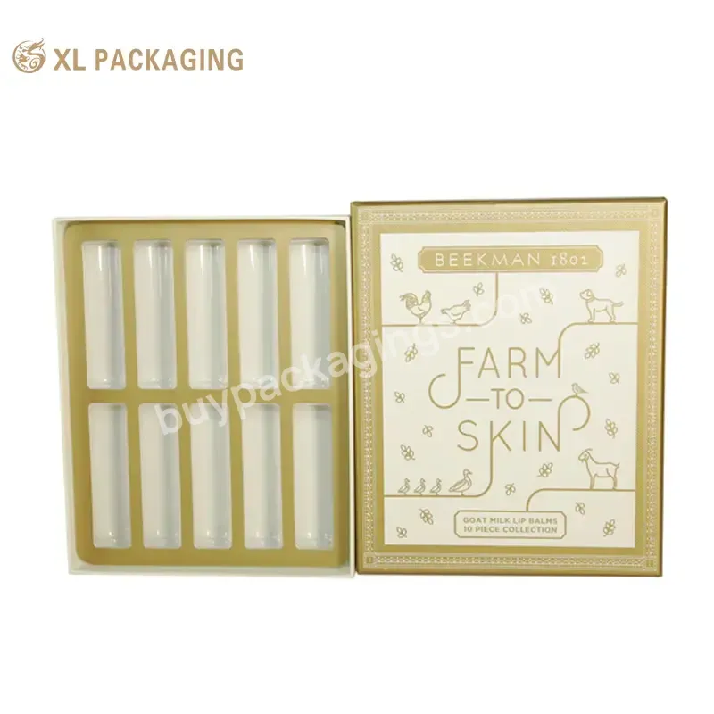 Cheap Oem Recycle Gold Hot Stamping Luxury Packaging Boxes Custom Logo With Flocked Pvc Tray