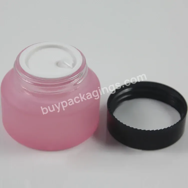 China Manufacture 50g Black/brown/frosted/pink Cosmetic Glass Cream Jar,Packing For Mask/eye Cream - Buy 50g Matte Black Cosmetic Glass Cream Jar,Packing For Mask/eye Cream,Empty Glass Bottles For Cream.