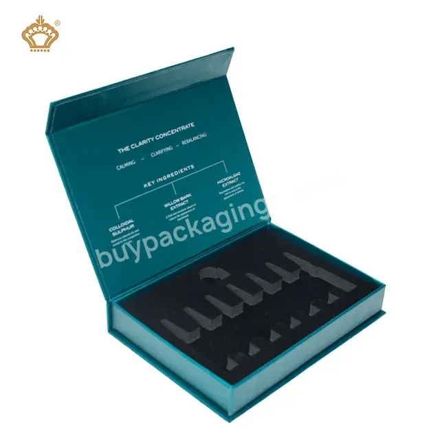 China Manufacturer Small Rigid Book Shape Skincare Packing Box With Eva Foam