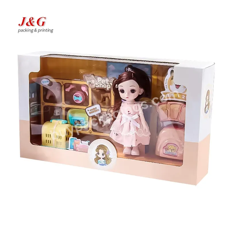 China Oem Custom Corrugated Paper Product Toy Packaging Clear Window Box Fashion Doll Boxes For Kids