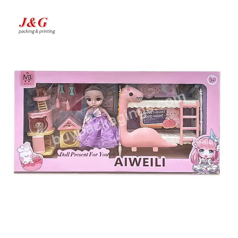 China Oem Custom Corrugated Paper Product Toy Packaging Clear Window Box Fashion Doll Boxes For Kids