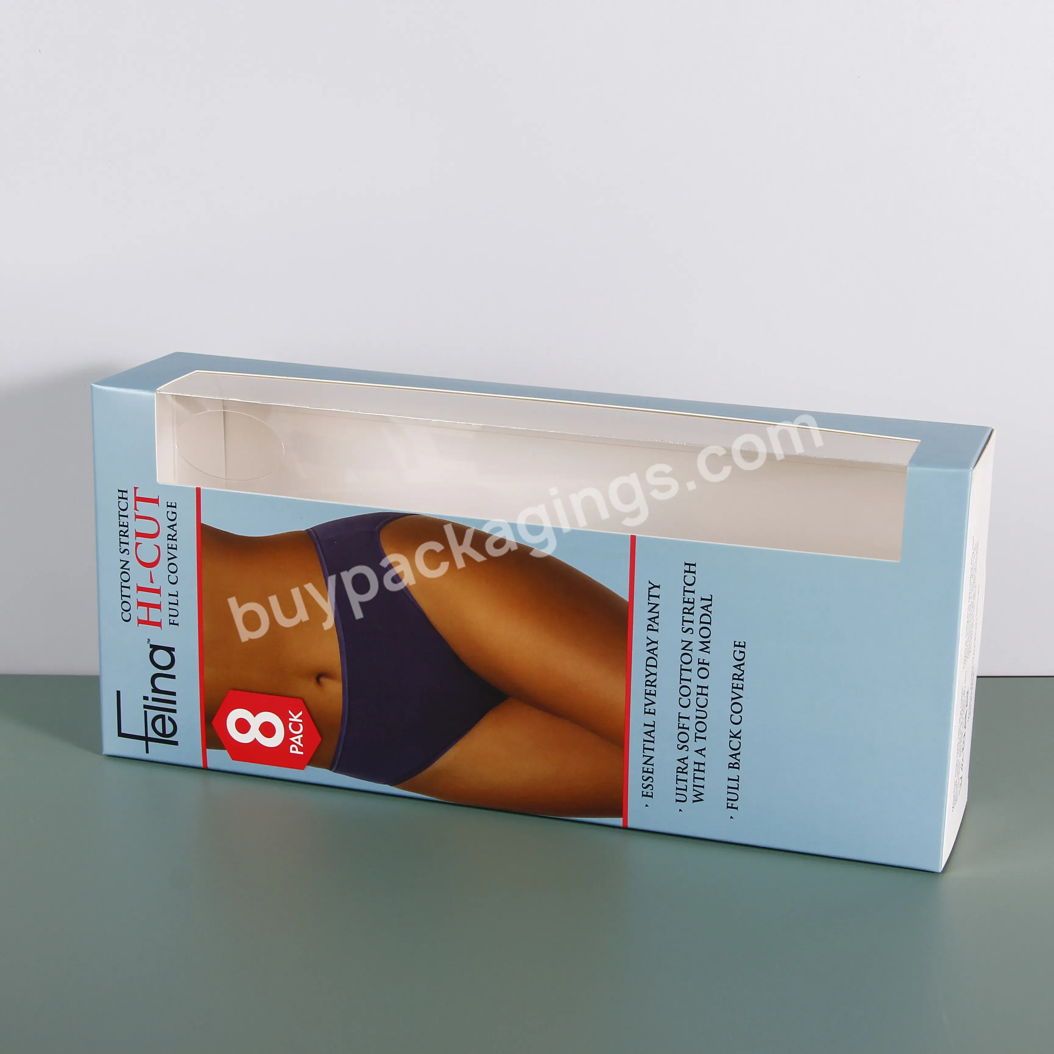 Clear Window Retail Woman Underwear Packaging Box Custom Box Packaging With Clear Window Paper Boxes