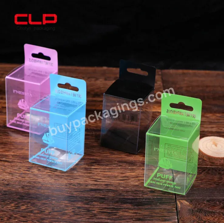 Clp Cholyn Customized Clear Plastic Makeup Puff Makeup Tool Beauty Sponge Blender Packaging Folding Box