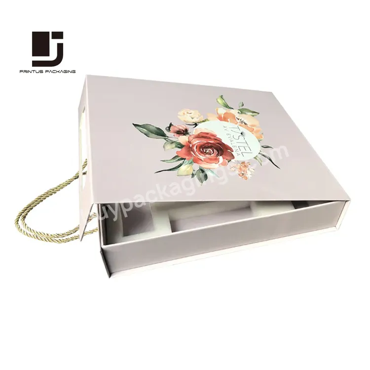 Colorful Printed Brand Paper Gift Box Package With Ropes