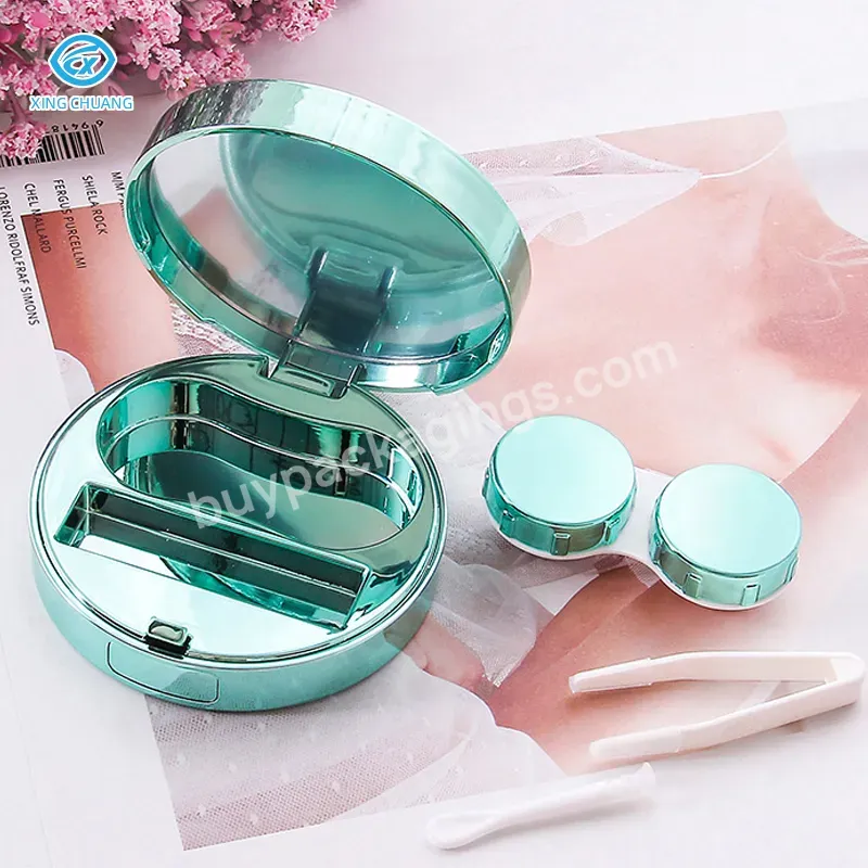 Contact Lens Case Beauty Girl Magic Circle Quicksand Cute Contact Lens Case Myopia Companion Storage Dual Care Box