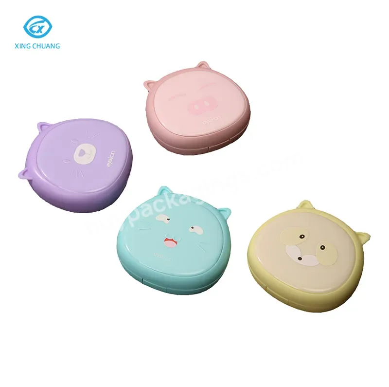 Contact Lens Case Cute Piglet With Tweezers Contact Lenses Accessories Tool Easy To Carry Simple Storage Box