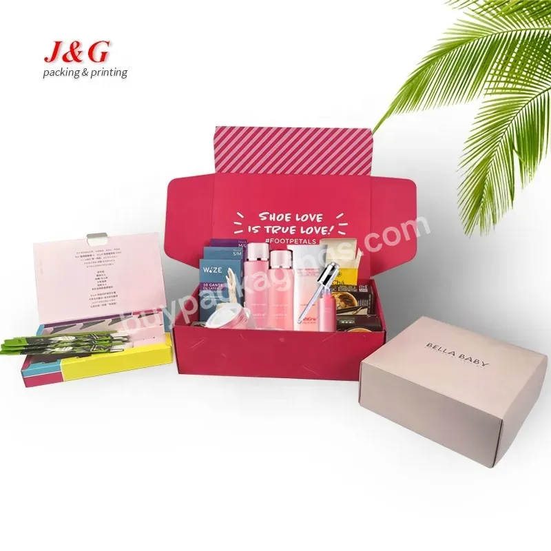 Corrugated Cardboard Custom Mailer Boxes Pink Shipping Color Paper Box Cosmetics Packaging