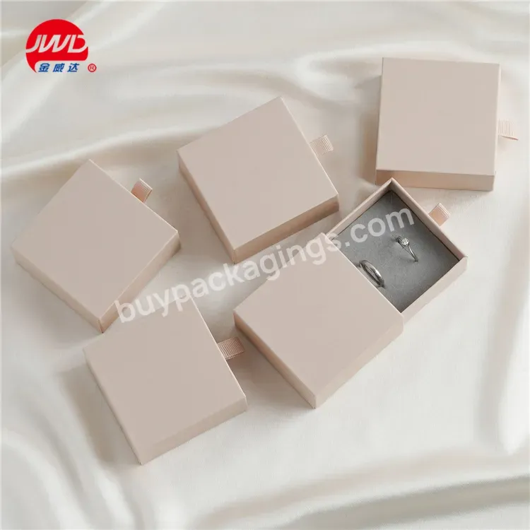 Craft Paper Small Jewelry Box Custom Fancy Luxury Drawer Jewelry Packaging Box With Logo