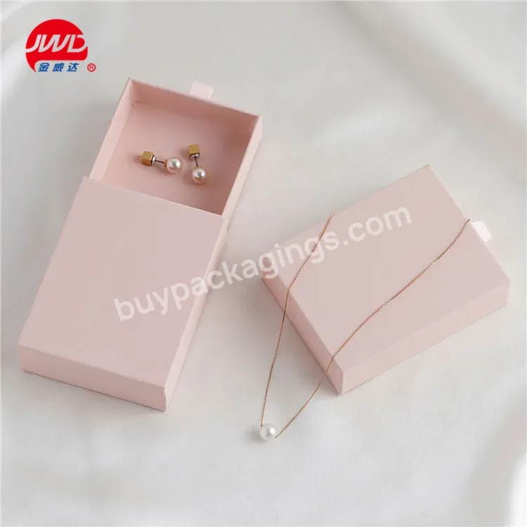 Craft Paper Small Jewelry Box Custom Fancy Luxury Drawer Jewelry Packaging Box With Logo