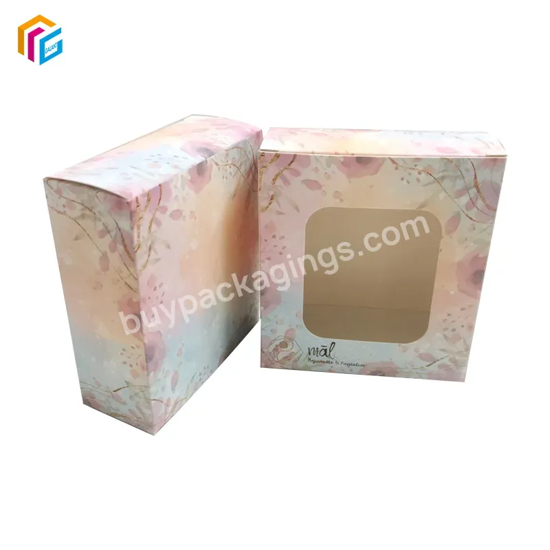 Custom Art Paper Matte Lamination Full Color Offset Printing Gift Soap Packaging Cardboard Paper Box With Window