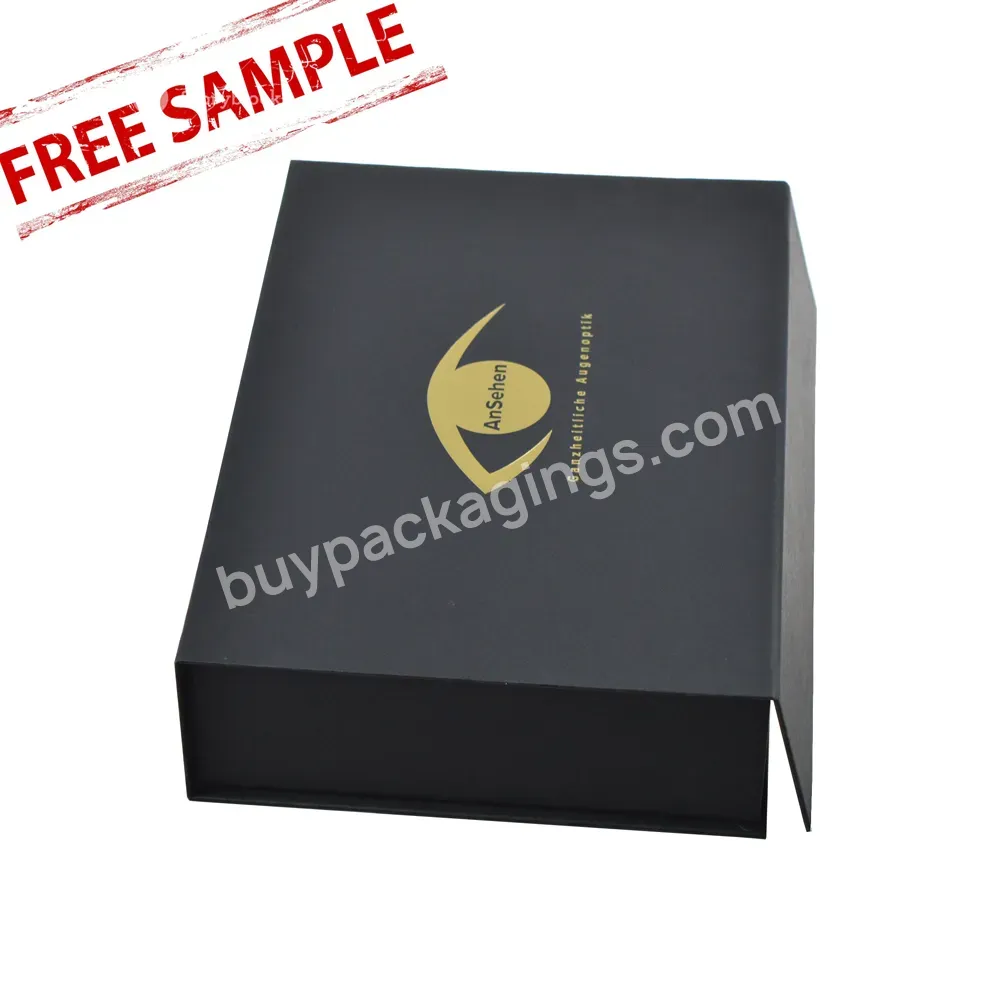 Custom Black Cardboard Magnetic Folding Box Custom Logo Gift Packaging Boxes