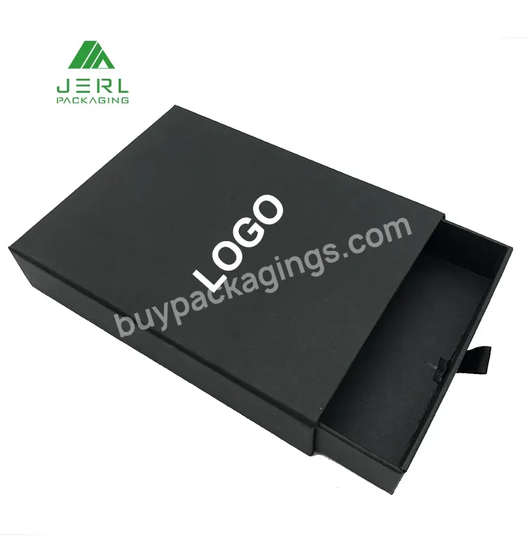 Custom Black Cardboard Paper Sliding Gift Box Packaging Drawer Box