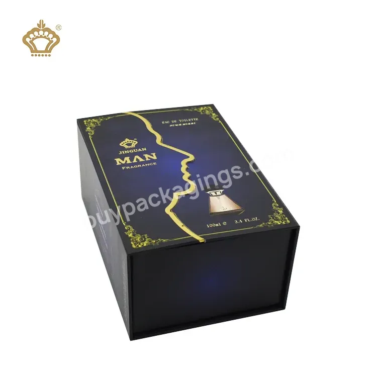 Custom Black Square Rigid Candles Special Perfume Box Printing Branded Logo Double Open Door Cardboard Box With Foam Insert