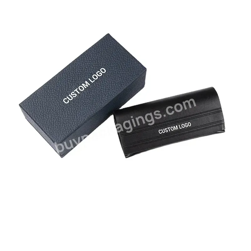 Custom Brand Logo Luxury Sunglasses Packaging Set Soft Leather Sunglasses Case/lychee Paper Box Packaging Gift Glasses Box