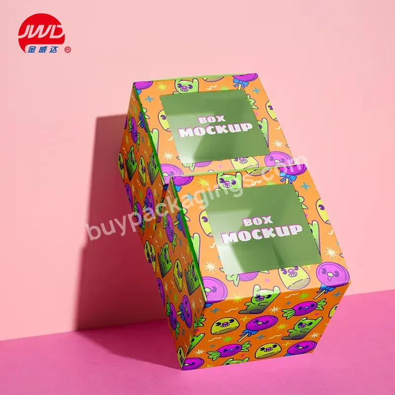 Custom Cardboard Packaging Candy Snack Food Counter Tear Away Shelf Ready Countertop Display Paper Box