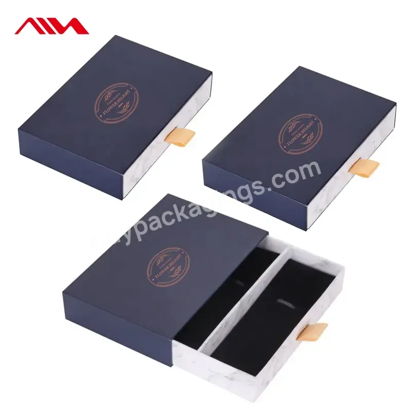 Custom Cardboard Paper Packaging Sliding Gift Black Drawer Box