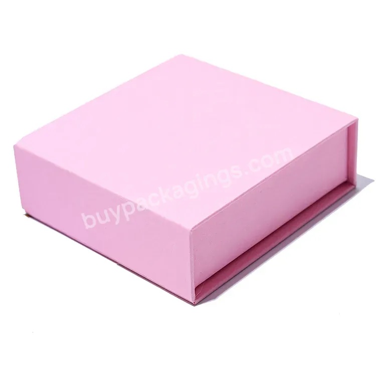 Custom Cardboard/magnet Luxury Gift Box Paper Rigid Factory Custom Logo Art Paper Pink Magnetic Gift Packaging For Jewelry