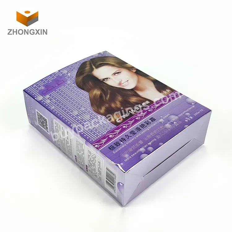 Custom Cheap Purple Recyclable Folding Packing Box Luxury Cosmetic Paper Packaging Box For Lipstick Hair Pomade