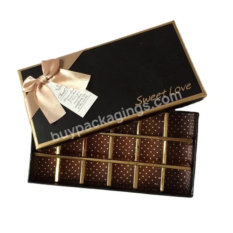 Custom China Wholesale Chocolate Packaging Box Gift Chocolate Christmas Box For Candy Packaging With Ribbon Bows