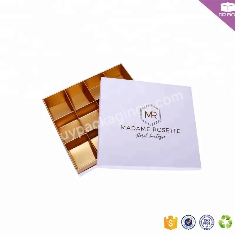 Custom Chocolate Candy Praline Coklat Box Paper Food Rigid Boxes Paperboard Luxury Box Packaging Embossing Orange Recyclable