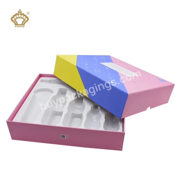 Custom Color Printed Luxury Pink Skin Care Set Insert Box Personalizar Cardboard Skincare Packaging Paper Box