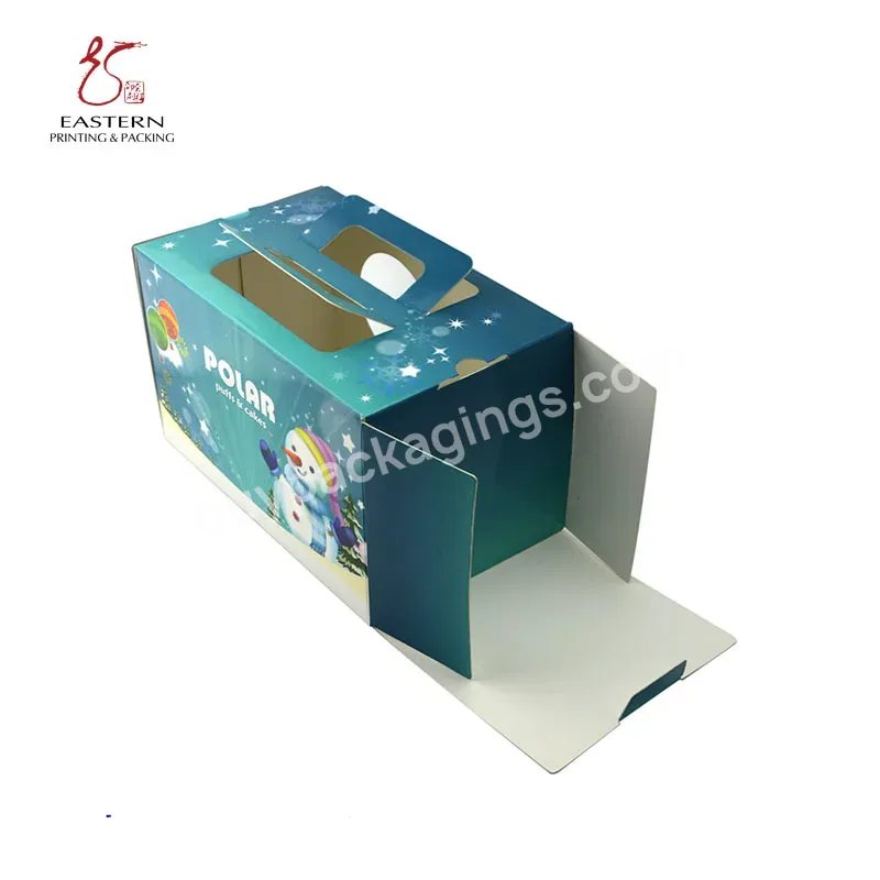 Custom Color Printing Pvc Window With Handle Clear Cake Paper Boxes