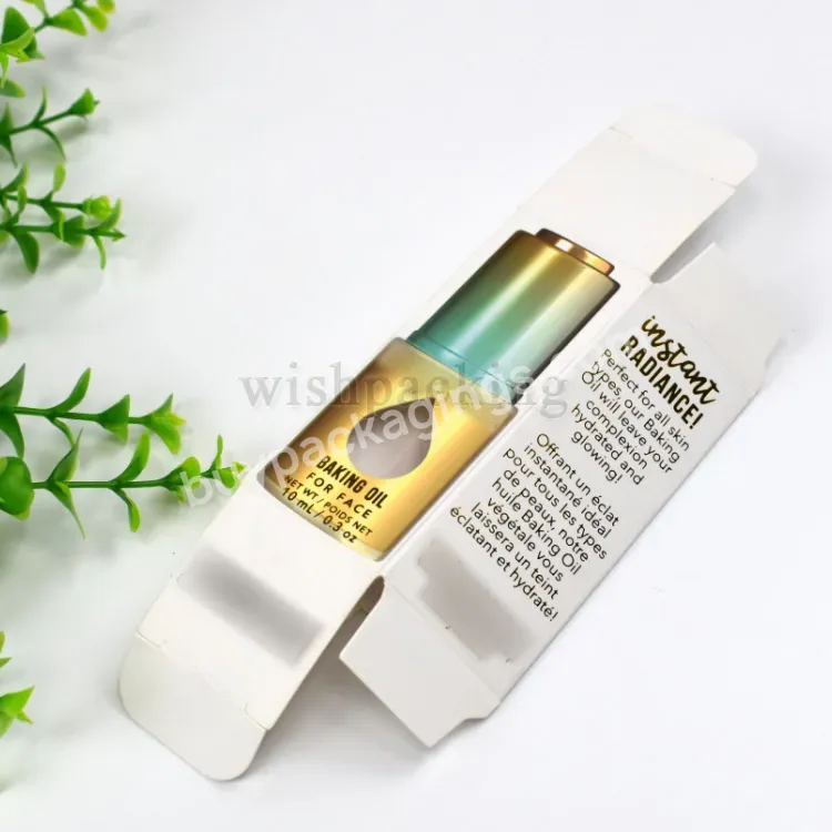 Custom Cosmetic Packaging Matte Hot Stamping White 10ml 20ml 30ml Eye Hair Essential Oil Paper Box For Dropper Bottle Packaging