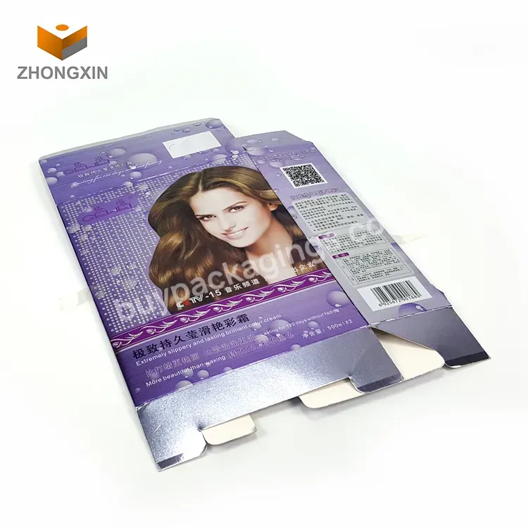 Custom Cosmetic Packaging Supplier Hair Dye Cream Luxury Purple Paper Cosmetic Packaging Set Purple Box
