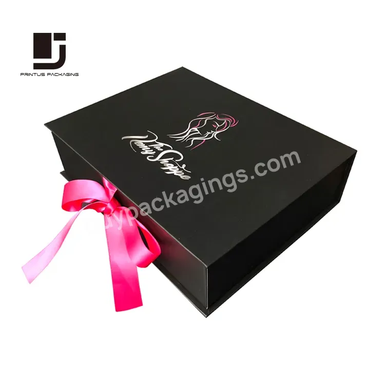 Custom Creative Paper Package Private Label Black Hair Extension Packaging Boxes - Buy Black Hair Boxes,Black Hair Extension Box,Black Hair Packaging Box.