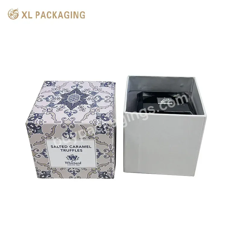 Custom Design Colorful Print Skin Care Lid And Base Box Cardboard Jar Small Box Packaging Rigid Paper Lid Box For Candle Bottles