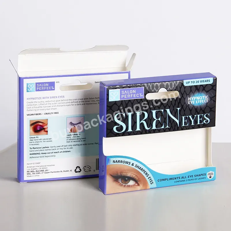 Custom Design False Eyelash Packaging Box Uv Coating Embossing Eyelashes Package Box For Cosmetic