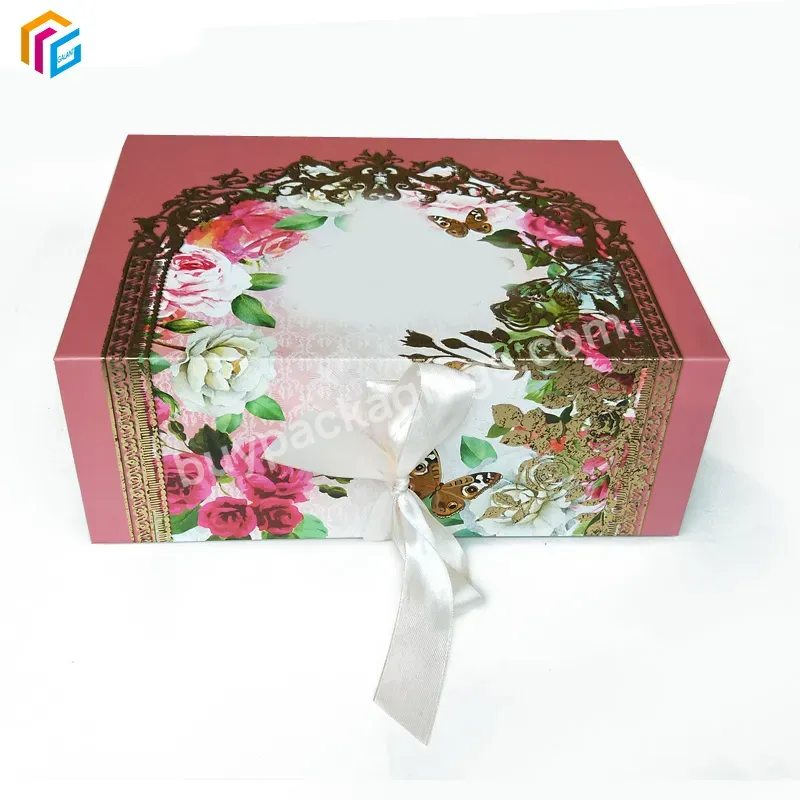 Custom Design Folding Box Cardboard Magnetic Art Paper Box Coloring Clothes And Shoes Packaging Magnetic Gift Boxes With Ribbon