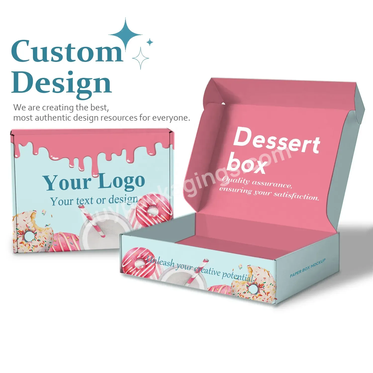 Custom Design Logo Eco Friend Food Grade Printing Foldable Cake Food Cookie Bread Pastry Donut Macaron Paper Packaging Boxes