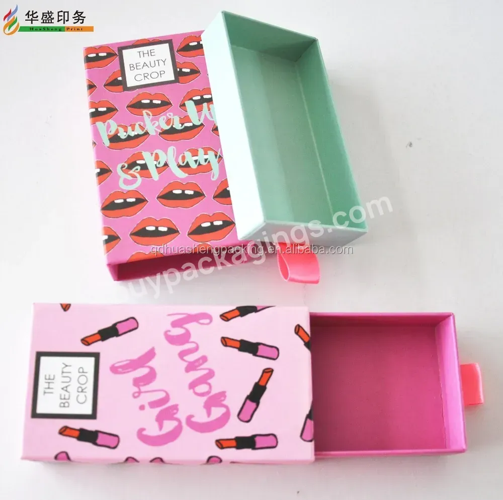 Custom Design Make Up Box Set Skin Care Packaging Lipstick Slide Cardboard Box