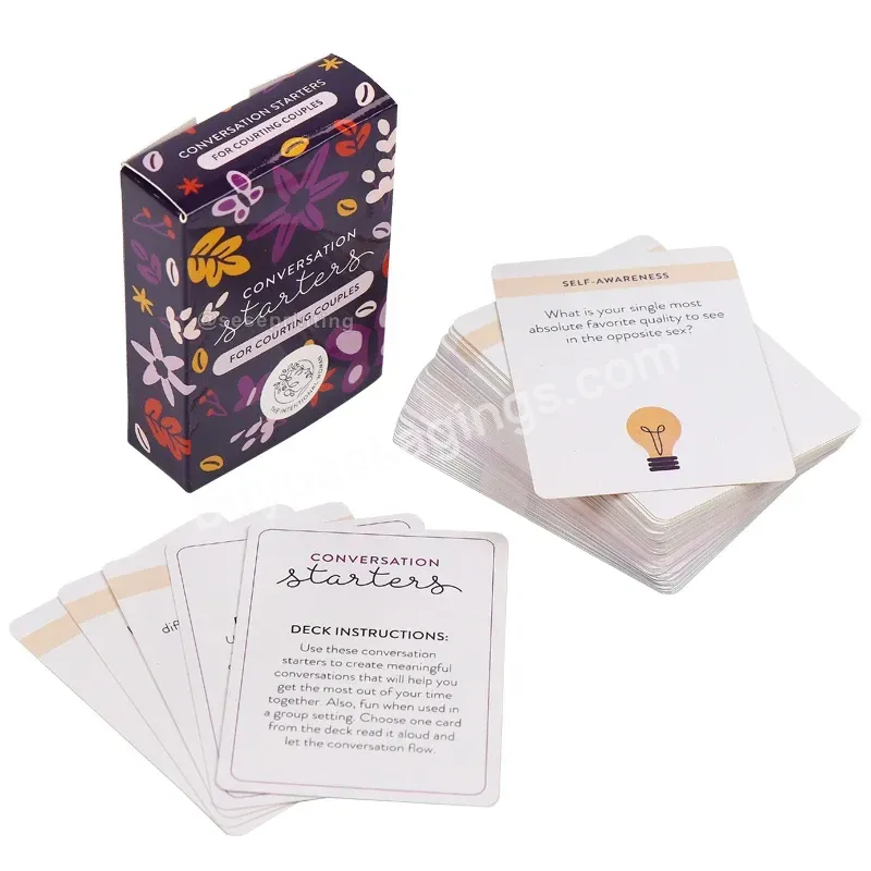 Custom Design Printing Playing Cards Family Conversation Cards Couples Game Card Manufacturer