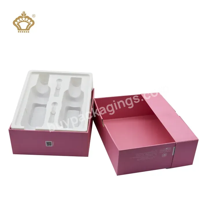 Custom Drawer Style Sleeve Cover Slide Plastic Inner Tray Uv Logo Fragrance Makeup Paper Cosmetic Box With Lid