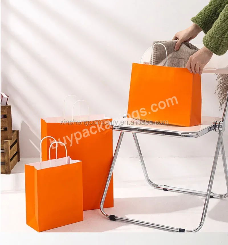 Custom Eco Friendly Brown Gift Shopping Takeaway Paper Kraft Packaging Bags With Your Own Logo Bolsas De Papel Kraft Bag