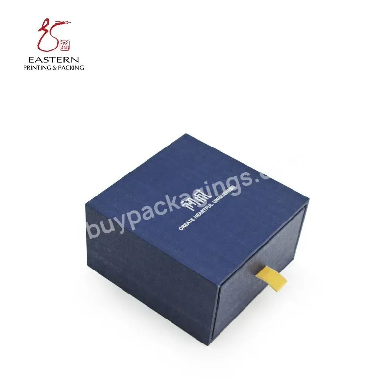 Custom Eco Friendly Logo Cardboard Velvet Jewelry Ribbon Sliding Drawer Gift Cosmetics Packaging Paper Box