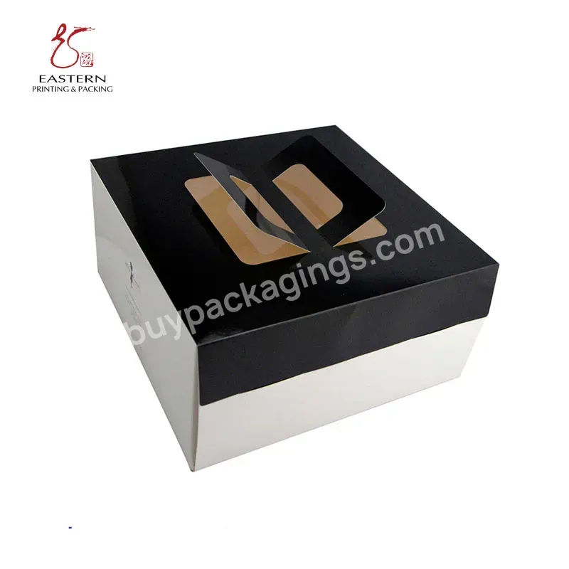 Custom Elegant Cake Paper Box With Handle And Pvc Window