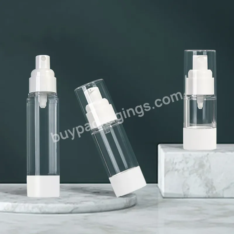 Custom Empty 15ml 30ml 50ml 100ml Airless Serum Bottle Lotion Plastic Pet Bottles With Sprayer Or Lotion Pump Free Sample