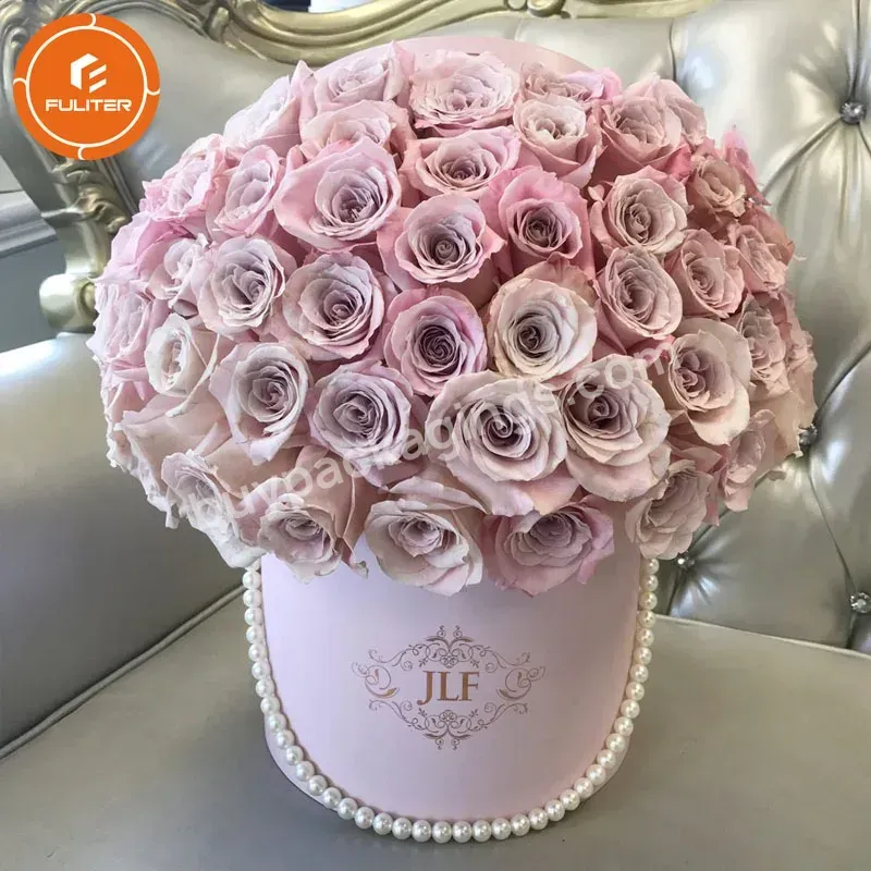 Custom Extra Large Flower Presentation Gift Box For Flowers Luxury Bouquet Flower Packaging Box With Pearl Handle