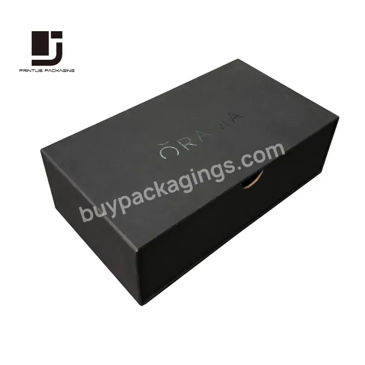 Custom Favorable Black Drawer Cardboard Tie Paper Gift Box