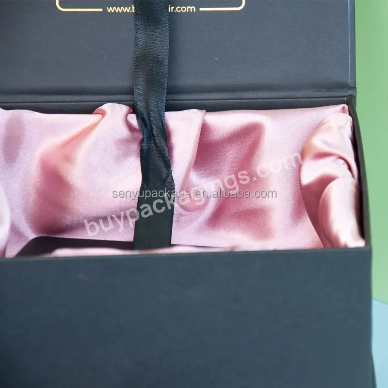 Custom Festival Birthday Surprise Gift Packaging Box With Ribbon Closure Hair Extension Wigs Jewelry Packaging Boxes