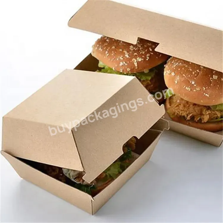 Custom Food Box,Kraft Burger Box Custom Printed,Burger Box Packaging Box Recycled Food Grade Eco-friendly Hamburger Boxes