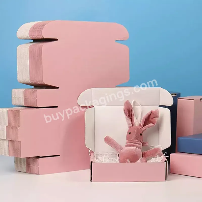 Custom Gift Clothes Packaging Pink Mailing Shipping Boxes Corrugated Paper Packaging Box